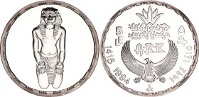 Egypt 5 Pounds 1994 AH 1415 NGC PF 69 Ultra Cameo
KM# 748, N# 20919; Silver; King Pepi I; Mintage 10000 pcs