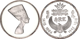 Egypt 5 Pounds 1994 AH 1415 NGC PF 69 Ultra Cameo
KM# 783; Silver., Proof; Ancient Treasure Collection - Nefertiti