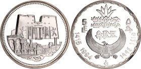Egypt 5 Pounds 1994 AH 1415 NGC PF 69 Ultra Cameo
KM# 1885; Silver., Proof; Ancient Treasure Collection - Temple of Edfu; Extremely rare!