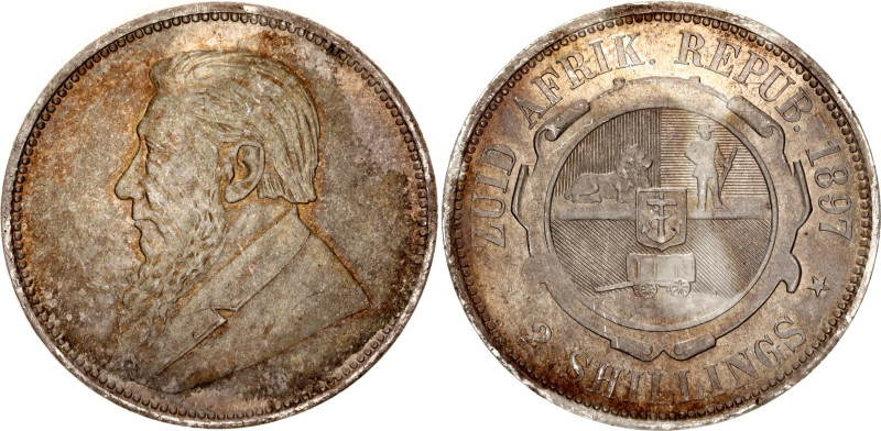 South Africa 2 Shillings 1897
KM# 6, N# 4789; Silver; UNC with amazing toning