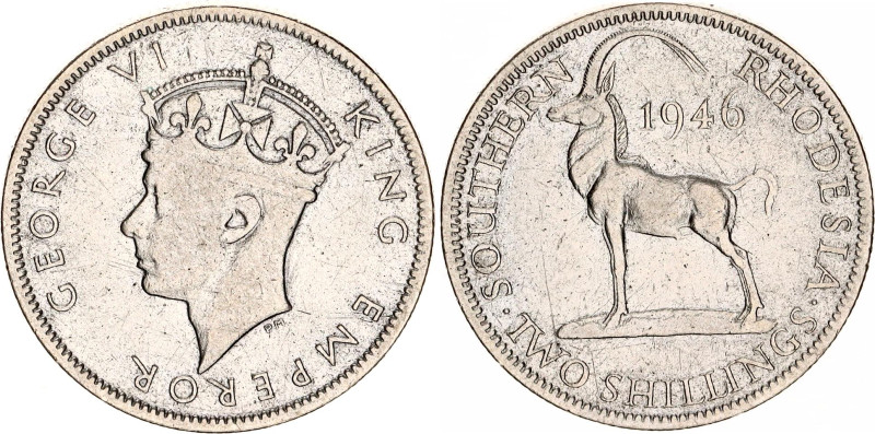 Southern Rhodesia 2 Shillings 1946
KM# 19a, Schön# 18a, N# 20964; Silver; Georg...