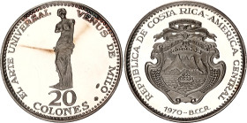 Costa Rica 20 Colones 1970
KM# 193, N# 45048; Silver; Venus of Milo; Mintage 7'500; Proof