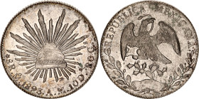 Mexico 8 Reales 1893 Mo AM
KM# 377.10, N# 7394; Silver; Mexico Mint; UNC, mint luster. Rare in this condition.