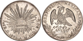 Mexico 8 Reales 1895 Mo AM
KM# 377.10, N# 7394; Silver; Mexico Mint; UNC, mint luster. Rare in this condition.