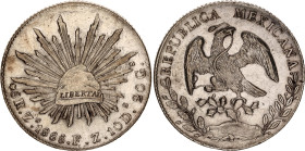 Mexico 8 Reales 1888 Zs FZ
KM# 377.13, N# 7394; Silver; Zacatecas Mint; UNC, mint luster. Rare in this condition.