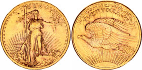 United States 20 Dollars 1907
KM# 127, N# 23129; Gold (.900) 33.44 g.; "Saint-Gaudens - Double Eagle" no Motto, Arabic Numerals; Philadelphia Mint; X...