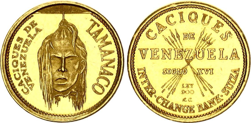 Venezuela 5 Bolivares 1962 (ND) Medallic Issue
X# MB128; Gold (.900) 1.50 g.; I...