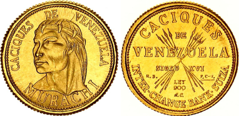 Venezuela 5 Bolivares 1962 (ND) Medallic Issue
X# MB131; Gold (.900) 1.47 g.; I...