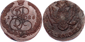 Russia 5 Kopeks 1786 EM NGC 62 BN
Bit# 637, N# 8257; Copper; Catherine II the Great; UNC