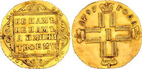 Russia 1 Chervonets 1797 СМ ГЛ R1 Collectors Copy
Bit# 13 R1, 40 R by Petrov, 15 R by Ilyin, Conros# 30/10; Gold (.986) 3.44 g.; AUNC Repaired