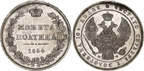 Russia Poltina 1854 MW
Bit# 440, 1 R by Petrov, Conros# 118/90; Silver 10.33 g.; AU-UNC.