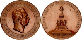 Russia Alexander III Monument Bronze Medal 1894
Diakov# 1096.1; Bronze 145.39 g., 69 mm.; Obv: Bust of Alexander II right, inscription "ALEXANDER II ...