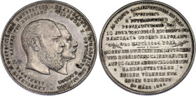 Russia Commemorative Silver Medal "Trade Ageement" 1894 R1
Diakov# 1092.1 R1; Silver 20.82 g., 38.6 mm; Obv: Right-facing images of the Emperors Alex...