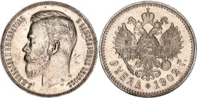 Russia 1 Rouble 1902 АP R
Bit# 56 R; Conros# 82/33; Silver, AU-UNC, nice toning.