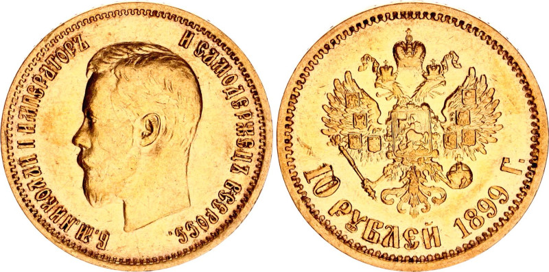 Russia 10 Roubles 1899 ФЗ
Bit# 6; Gold (.900) 8.60 g. AUNC.