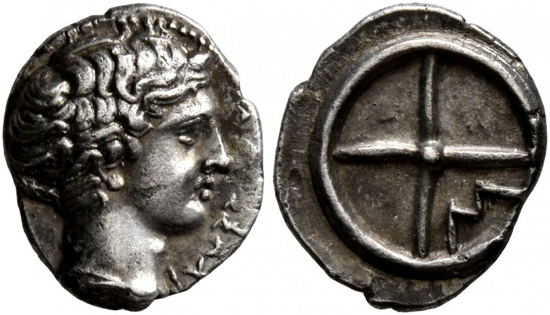 GAUL. Massalia. Circa 410-380 BC. Obol (Silver, 10 mm, 0.80 g). MAΣΣAΛI-[ΩTAN] B...