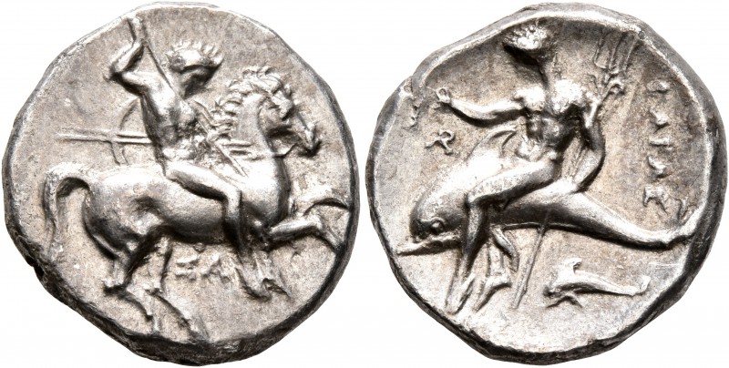 CALABRIA. Tarentum. Circa 315-302 BC. Didrachm or Nomos (Silver, 21 mm, 7.81 g, ...