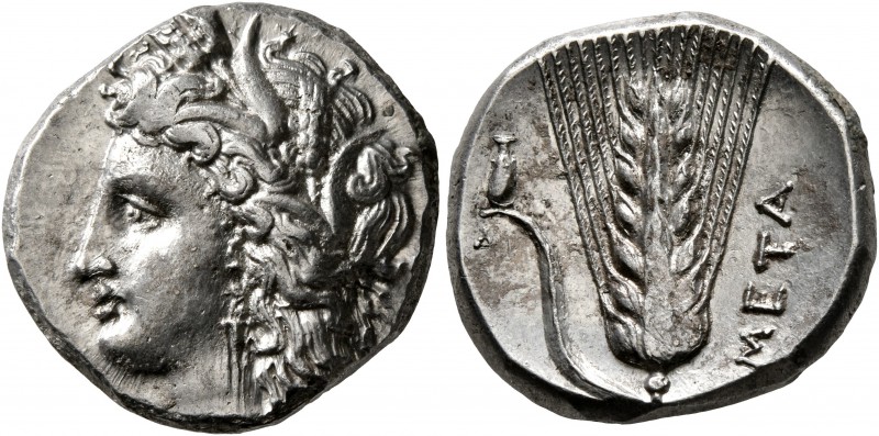 LUCANIA. Metapontion. Circa 330-290 BC. Didrachm or Nomos (Silver, 20 mm, 7.85 g...