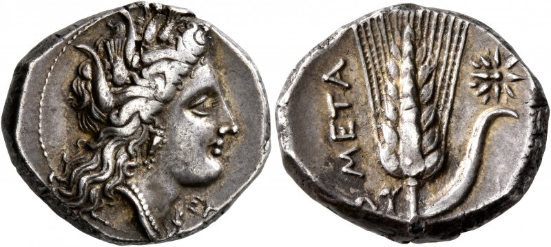 LUCANIA. Metapontion. Circa 330-290 BC. Didrachm or Nomos (Silver, 21 mm, 7.86 g...