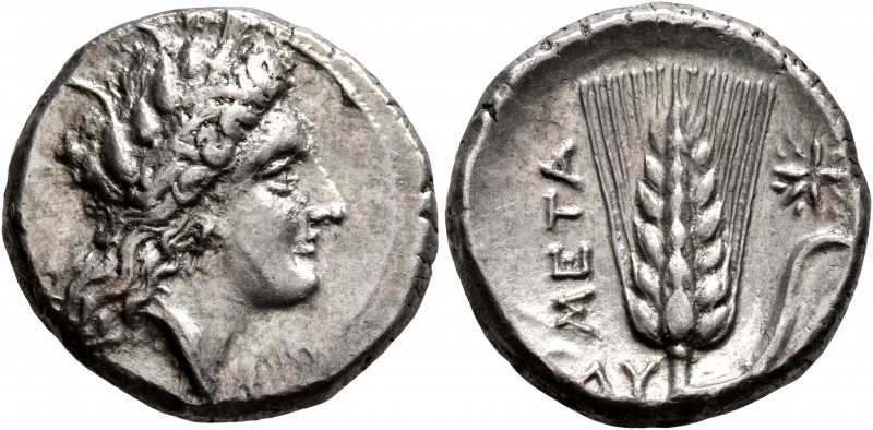 LUCANIA. Metapontion. Circa 330-290 BC. Didrachm or Nomos (Silver, 20 mm, 7.87 g...