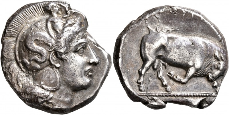 LUCANIA. Thourioi. Circa 400-350 BC. Distater (Silver, 25 mm, 15.36 g, 4 h). Hea...