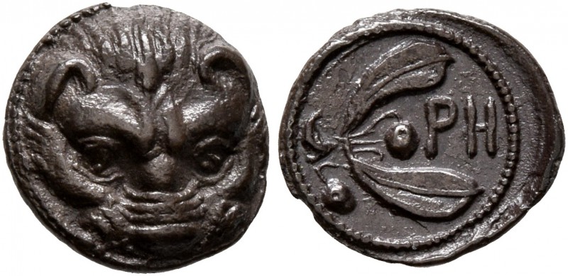 BRUTTIUM. Rhegion. Circa 415/0-387 BC. Litra (Silver, 10 mm, 0.70 g, 2 h). Lion'...