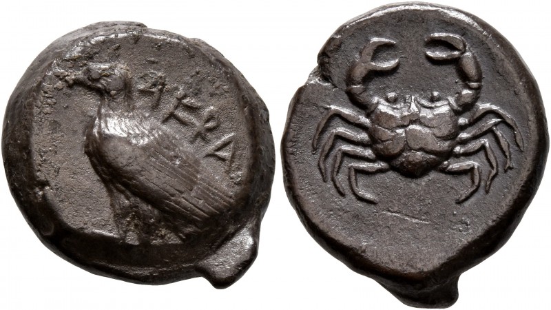 SICILY. Akragas. Circa 500-495 BC. Didrachm (Silver, 20 mm, 9.04 g, 2 h). AKRA S...