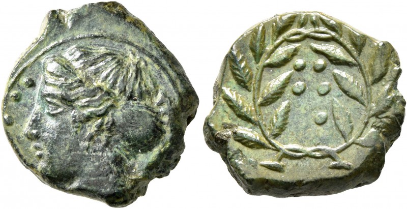 SICILY. Himera. Circa 415-409 BC. Hemilitron (Bronze, 17 mm, 3.92 g, 4 h). IME H...