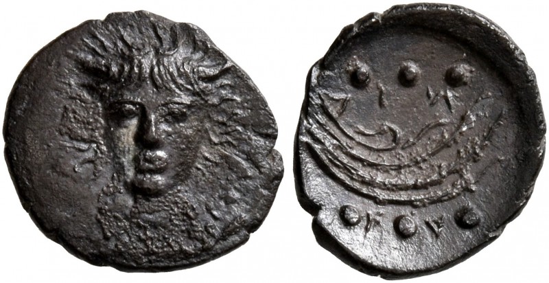 SICILY. Kamarina (?). Circa 413-410 BC. Litra (Silver, 10 mm, 0.41 g, 1 h). ΣIKA...