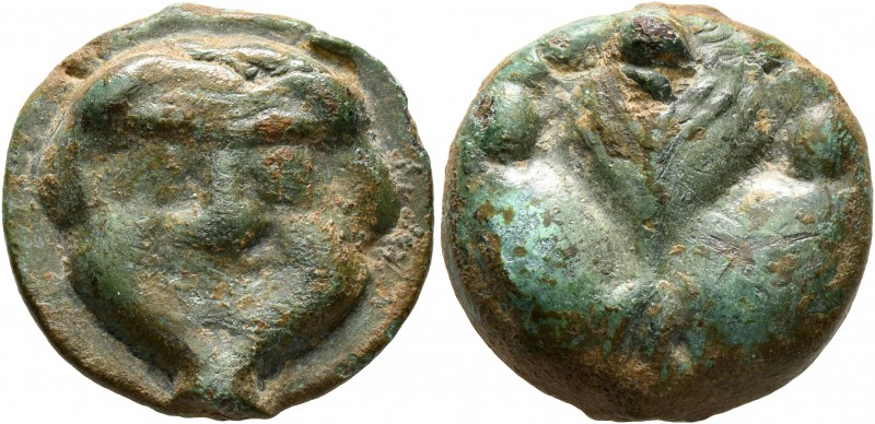 SICILY. Selinos. Circa 450-440 BC. Trias or Tetronkion (Bronze, 20 mm, 12.48 g, ...