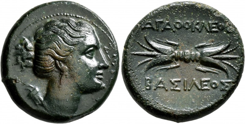SICILY. Syracuse. Agathokles , 317-289 BC. Litra (Bronze, 22 mm, 8.31 g, 11 h), ...