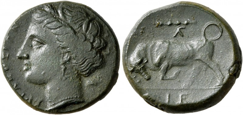 SICILY. Syracuse. Hieron II , 275-215 BC. AE (Bronze, 19 mm, 6.06 g, 5 h). ΣYPAK...
