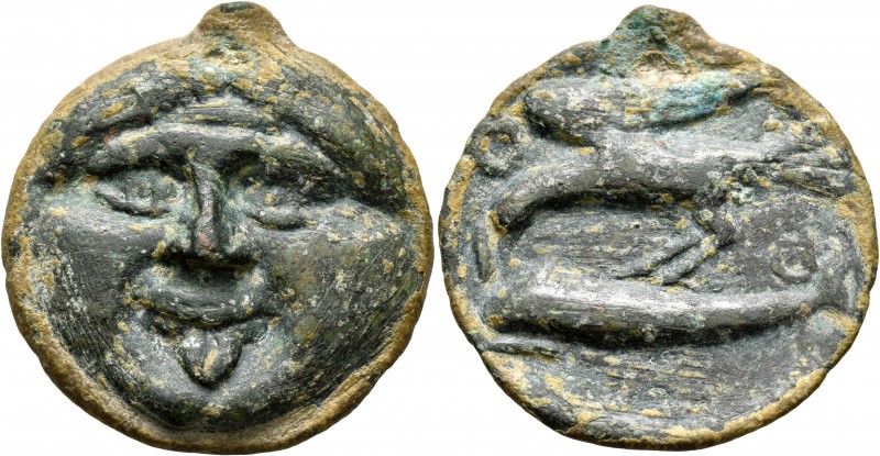 SKYTHIA. Olbia. Circa 400-350 BC. Cast unit (Bronze, 35 mm, 22.11 g, 12 h). Faci...