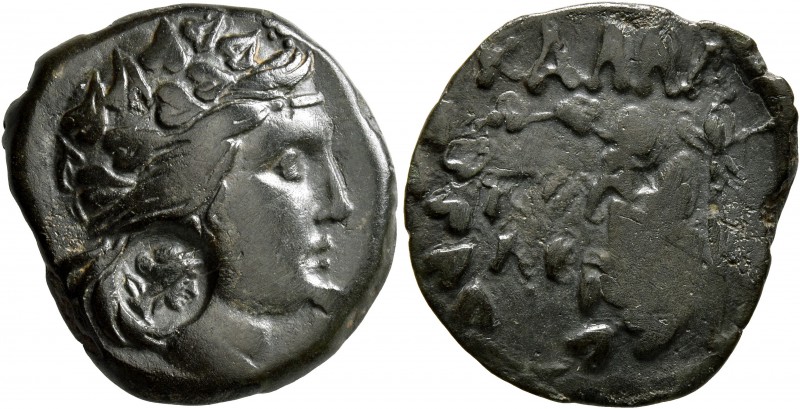 MOESIA. Kallatis. 3rd-2nd centuries BC. Tetrachalkon (Bronze, 20 mm, 5.54 g), Po...