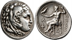 KINGS OF MACEDON. Alexander III ‘the Great’, 336-323 BC. Tetradrachm (Silver, 28 mm, 16.85 g, 1 h), Amphipolis, struck by Kassander, circa 307-297. He...