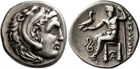 KINGS OF MACEDON. Alexander III ‘the Great’, 336-323 BC. Drachm (Silver, 18 mm, 4.19 g, 11 h), Lamspakos, struck under Leonnatos, Arrhidaios, or Antig...