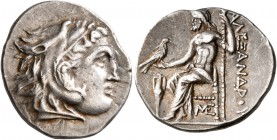 KINGS OF MACEDON. Alexander III ‘the Great’, 336-323 BC. Drachm (Silver, 19 mm, 4.21 g, 11 h), Lampsakos, struck by Antigonos I Monophthalmos, circa 3...