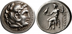 KINGS OF MACEDON. Alexander III ‘the Great’, 336-323 BC. Drachm (Silver, 18 mm, 4.20 g, 2 h), uncertain Black Sea or western Asia Minor mint. Head of ...