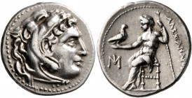 KINGS OF MACEDON. Alexander III ‘the Great’, 336-323 BC. Drachm (Silver, 18 mm, 4.24 g, 2 h), Miletos, circa 295-275. Head of Herakles to right, weari...