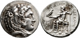 KINGS OF MACEDON. Alexander III ‘the Great’, 336-323 BC. Tetradrachm (Silver, 26 mm, 17.15 g, 6 h), Side, circa 325-320. Head of Herakles to right, we...