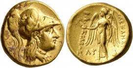 KINGS OF MACEDON. Alexander III ‘the Great’, 336-323 BC. Stater (Gold, 17 mm, 8.53 g, 10 h), Babylon, struck under Archon, Dokimos, or Seleukos I, cir...