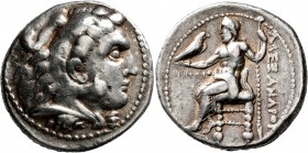 KINGS OF MACEDON. Alexander III ‘the Great’, 336-323 BC. Tetradrachm (Silver, 28 mm, 16.79 g, 7 h), Tyre, under Ptolemy I as Satrap, RY 36 of 'Ozmilk,...