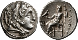KINGS OF MACEDON. Philip III Arrhidaios, 323-317 BC. Drachm (Silver, 16 mm, 4.24 g, 11 h), Kolophon, struck by Menander or Kleitos, circa 322-319. Hea...