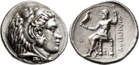 KINGS OF MACEDON. Philip III Arrhidaios, 323-317 BC. Tetradrachm (Silver, 27 mm, 17.16 g, 12 h), Sidon, struck under Laomedon, dated RY 15 of Abdalony...