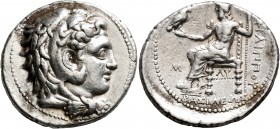 KINGS OF MACEDON. Philip III Arrhidaios, 323-317 BC. Tetradrachm (Silver, 28 mm, 17.21 g, 8 h), Babylon, struck under Archon, Dokimos, or Seleukos I. ...