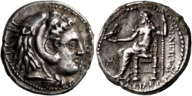 KINGS OF MACEDON. Philip III Arrhidaios, 323-317 BC. Drachm (Silver, 17 mm, 4.24 g, 8 h), Babylon, struck under Archon, Dokimos, or Seleukos I. Head o...