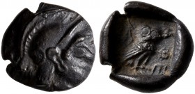 ATTICA. Athens. Circa 500/490-485/0 BC. Obol (Silver, 8 mm, 0.60 g, 6 h). Head of Athena to right, wrearing crested Attic helmet. Rev. AΘE Owl standin...