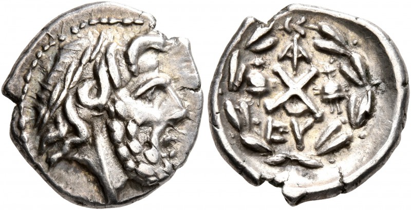 ACHAIA, Achaian League. Lakedaimon (Sparta). Circa 85 BC. Tetrobol (Silver, 15 m...