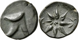 PONTOS. Uncertain. Time of Mithradates VI, circa 130-100 BC. AE (Bronze, 21 mm, 5.58 g). Bashlyk to left. Rev. Eight-rayed star. HGC 7. 312. Very fine...