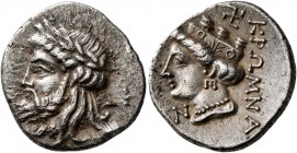 PAPHLAGONIA. Kromna. Circa 360-330 BC. Tetrobol (Silver, 18 mm, 3.47 g, 12 h), Persic standard. Laureate head of Zeus to left. Rev. ΚΡΩΜΝΑ Head of Her...